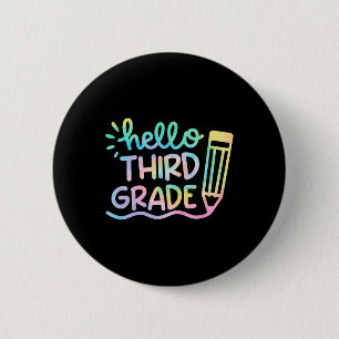 Hallo Gefärbte Krawatte Lehrer der dritten Klasse Button