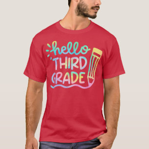 Hallo Gefärbte Krawatte Lehrer der dritten Klasse T-Shirt
