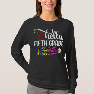 Hallo Gefärbte Krawatte Lehrer der fünften Klasse T-Shirt