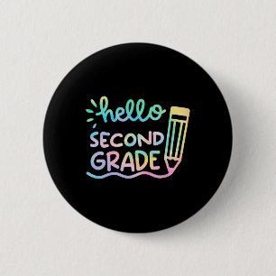Hallo Gefärbte Krawatte Lehrer der zweiten Klasse  Button