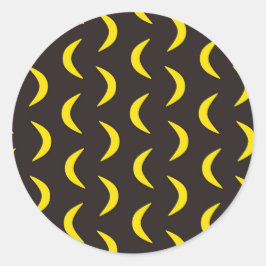 Hallo Gelber Mond - nahtloses Halloween-Muster. Runder Aufkleber