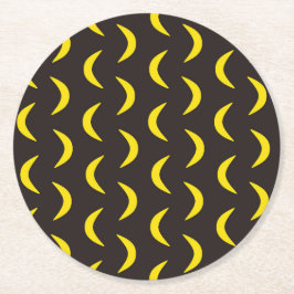 Hallo Gelber Mond - nahtloses Halloween-Muster. Runder Pappuntersetzer