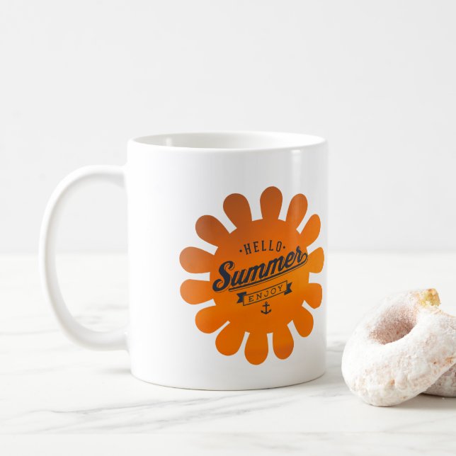 Hallo genießen Sommer, coole Tasse (Mit Donut)