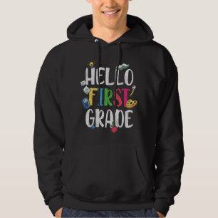 Hallo Geschenk für die erste Klasse Grundschule Ki Hoodie