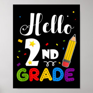 Hallo Geschenke für Lehrer der 2. Klasse zum Zurüc Poster