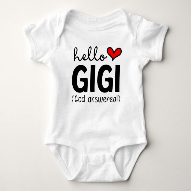 Hallo GiGi Gott Antworten Gebet Baby Strampler (Vorderseite)