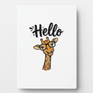 Hallo Giraffe Vintage Gravur Süßes Tier Shirt_ Fotoplatte