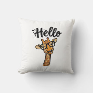 Hallo Giraffe Vintage Gravur Süßes Tier Shirt_ Kissen