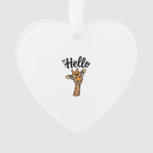 Hallo Giraffe Vintage Gravur Süßes Tier Shirt_ Ornament