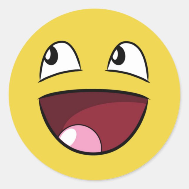 Hallo glückliches Gesicht Runder Aufkleber (Vorderseite)