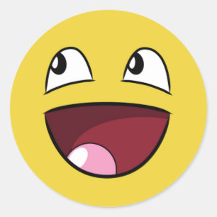 Hallo glückliches Gesicht Runder Aufkleber