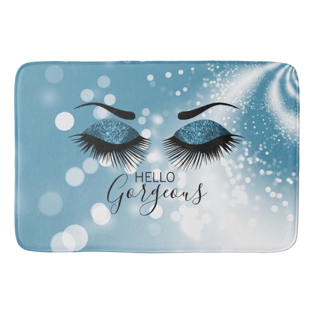 Hallo Gorgeous Blue Eyes Badematte (Vorderseite)