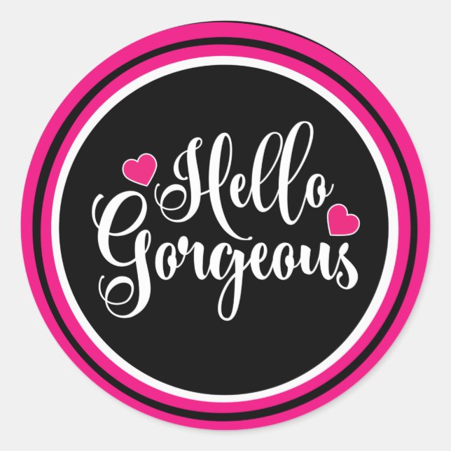 Hallo Gorgeous Classic Round Sticker (Vorderseite)