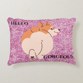 Hallo Gorgeous Corgi. Bearbeitbarer Text. Dekokissen