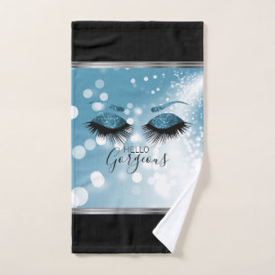 Hallo Gorgeous Eyes - Blau Badhandtuch Set