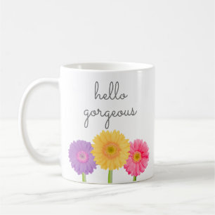 Hallo Gorgeous Gerbera Daisies Girly Chic Floral C Kaffeetasse