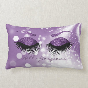 Hallo Gorgeous - Lila Eyelash und Brows Lendenkissen