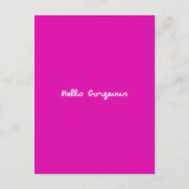 Hallo Gorgeous Neon | Pink Girly Modern Luminous Postkarte