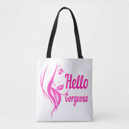 Hallo Gorgeous schöne Lady Face Zeichnend Typograf