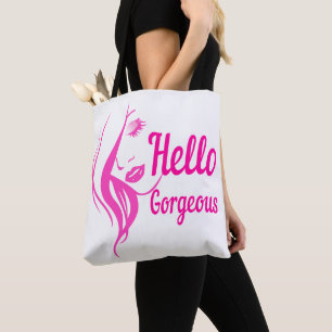 Hallo Gorgeous schöne Lady Face Zeichnend Typograf