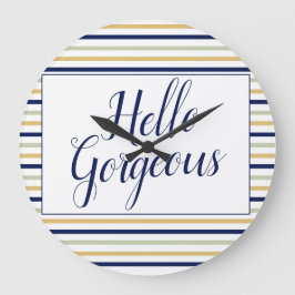 Hallo Gorgeous Striping Round Clock Große Wanduhr