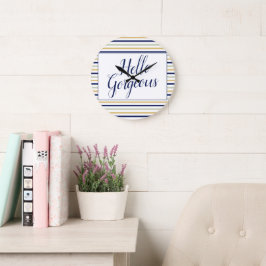 Hallo Gorgeous Striping Round Clock Große Wanduhr