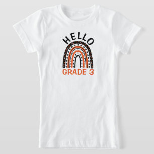 Hallo Grad 3 Halloween Boho Regenbogenkürbis T-Shirt