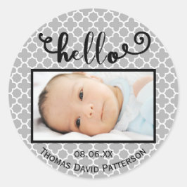 hallo graues Muster/Foto - Circle Sticker