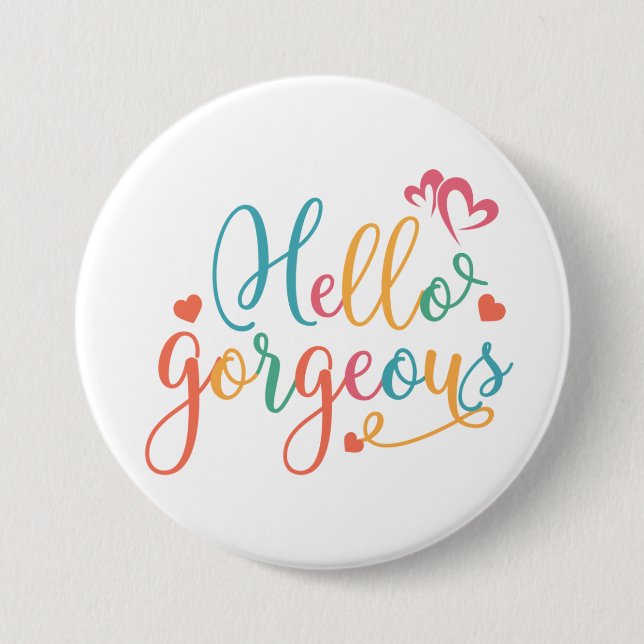 Hallo Großartiger Multi-Color-Button Button (Vorderseite)