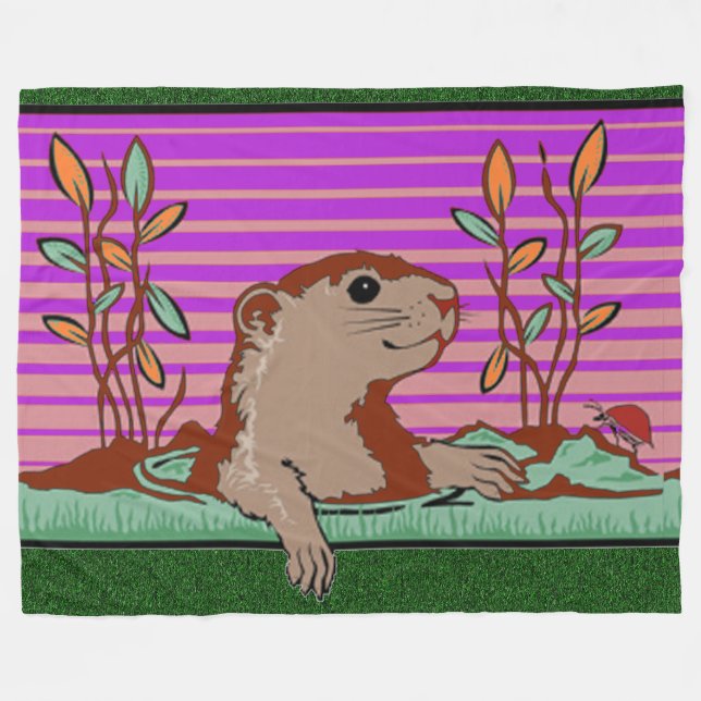 Hallo, Groundhog's Shadow - Fleecedecke (Vorderseite (Horizontal))