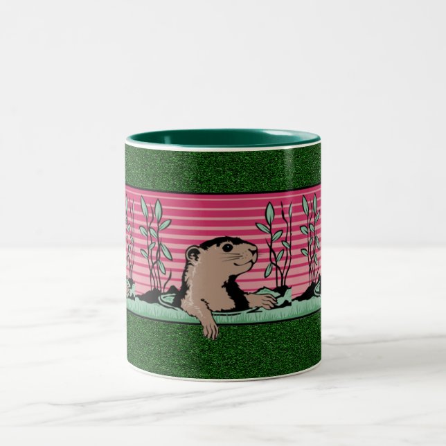 Hallo, Groundhog's Shadow - Zweifarbige Tasse (Mittel)