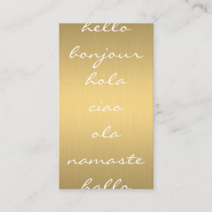 Hallo Grüße Imitate Metallic Gold Visitenkarte