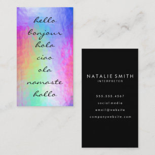 Hallo Grüße Pastel Metallic Foil Visitenkarte
