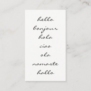 Hallo Grüße Visitenkarte