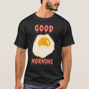 Hallo Guten Morgen mein Frühstück Essen Bacon und T-Shirt