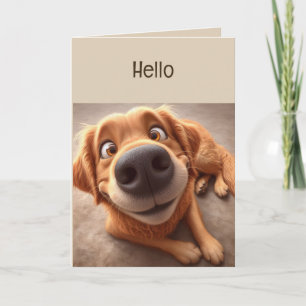 Hallo Hallo Ich denke an dich Lustige Alberne Hund Karte