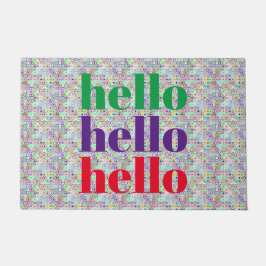 Hallo Hallo Multi-Color Modern Welcome Mat Fußmatte