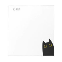 Hallo, Hallo, Niedlicher schwarzer Cat Notepad
