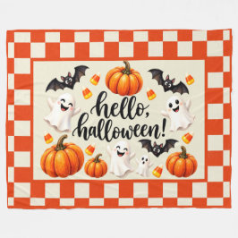 Hallo Halloween Geister Fledermäuse Kürbisse Karie Fleecedecke