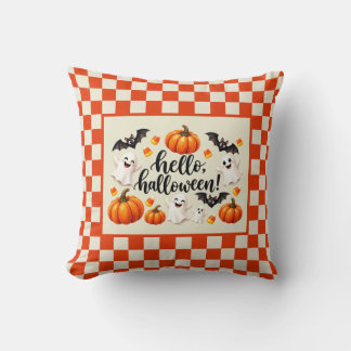 Hallo Halloween Geister Fledermäuse Kürbisse Karie Kissen