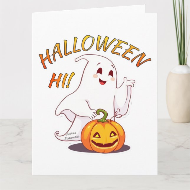Hallo! Halloween Karte (Vorderseite)