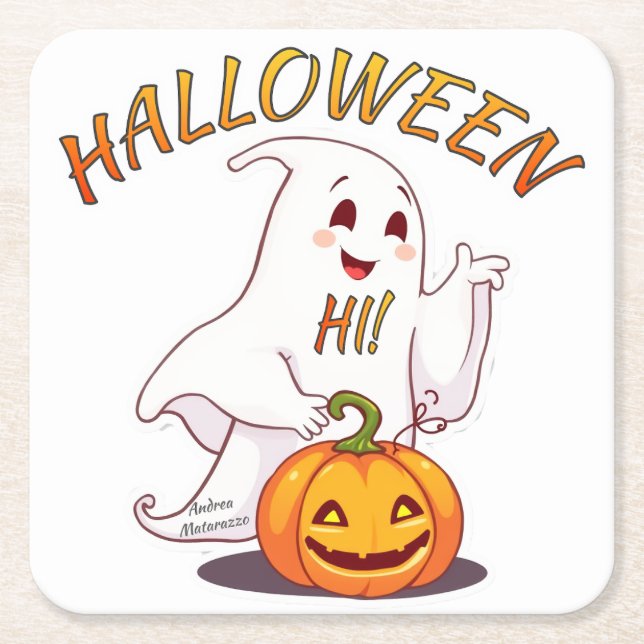 Hallo! Halloween Rechteckiger Pappuntersetzer (Vorderseite)