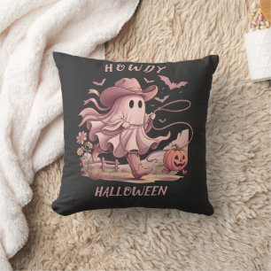 Hallo Halloween Retro Western Cowboy Geist & Lasso Kissen