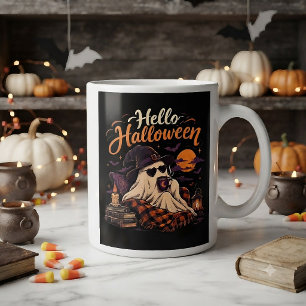Hallo Halloween Süßer Geist Trinkt Kaffee Jumbo-Tasse