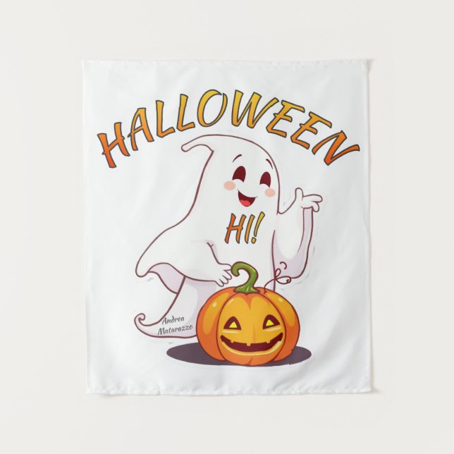Hallo! Halloween Wandteppich (Vorderseite)