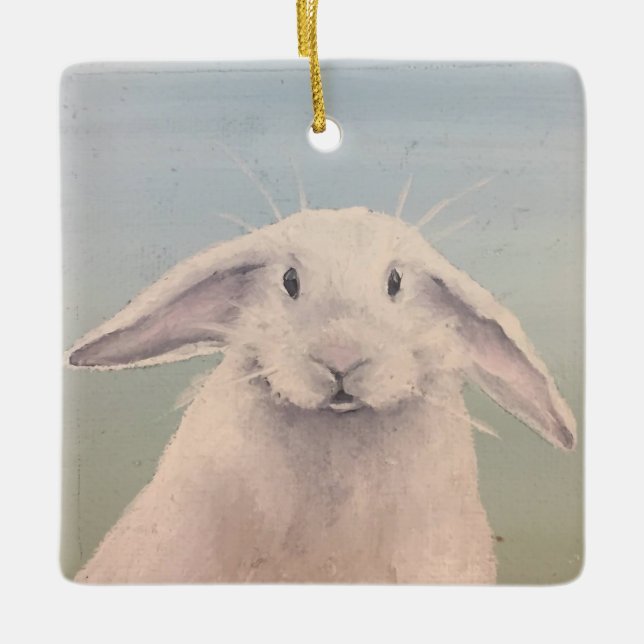 Hallo Häschen Keramikornament (Vorderseite)