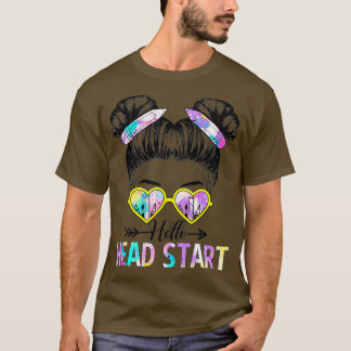 Hallo Head Start Gefärbte Krawatte Messy Bun Kids  T-Shirt