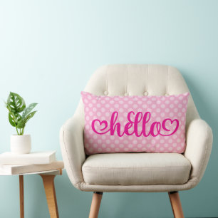Hallo Hearts Light Pink Polka Dot Lendenkissen