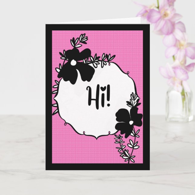 Hallo! – Helle Florale Grußkarte Karte (Orchidee)