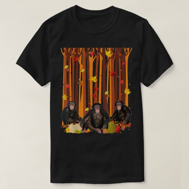 Hallo Herbst Affe Ahornblättriger Fall Pumpkin Men T-Shirt (Design vorne)